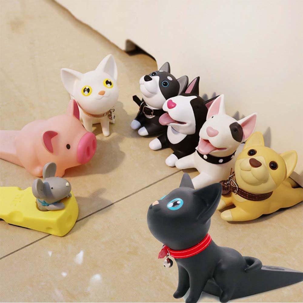 [Elegan] Door Stopper Hewan Lucu Perlengkapan Kamar Tidur Non Punching Security Self Adhesive Door Wedge