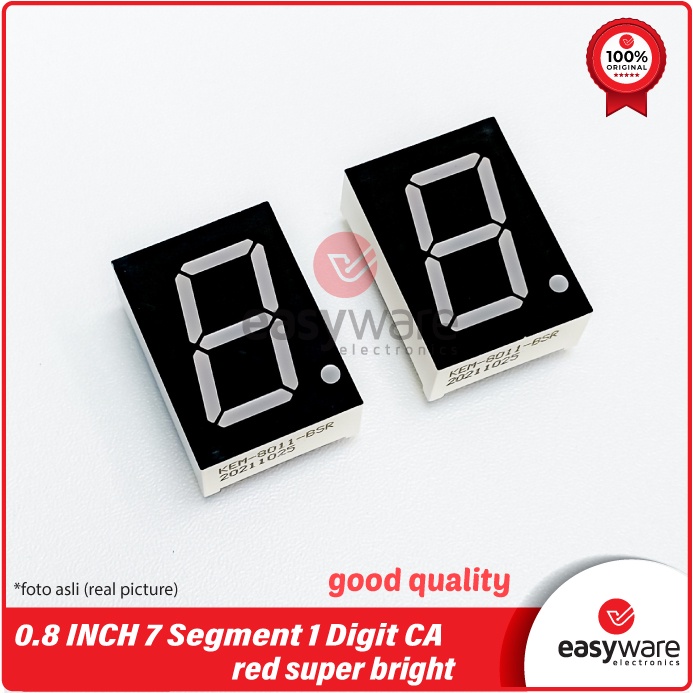 7 Segment 0.8 INCH CA Super Bright KEM Original LED SEVEN SEGMENT