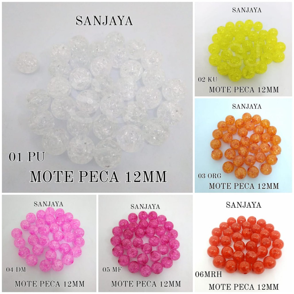 MOTE PECA / MANIK PECA / MANIK BULAT / MANIK PECA BULAT / MOTE PECA BULAT 12MM