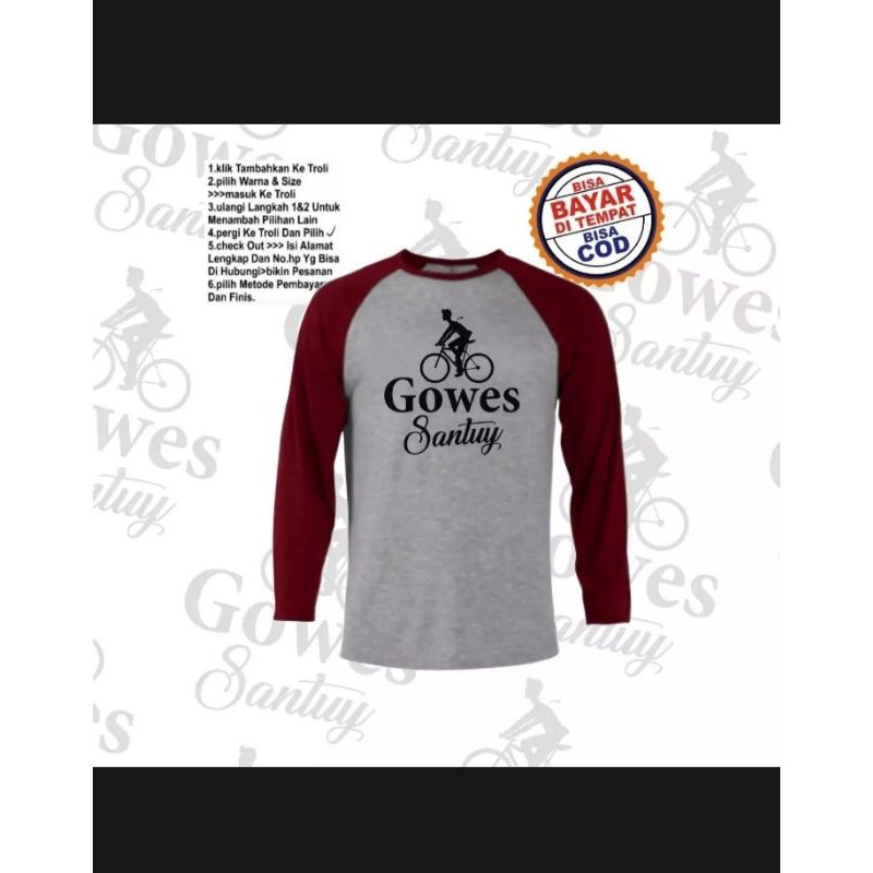 Kaos Lengan Panjang "GOWES SANTUY" Pria/Wanita.