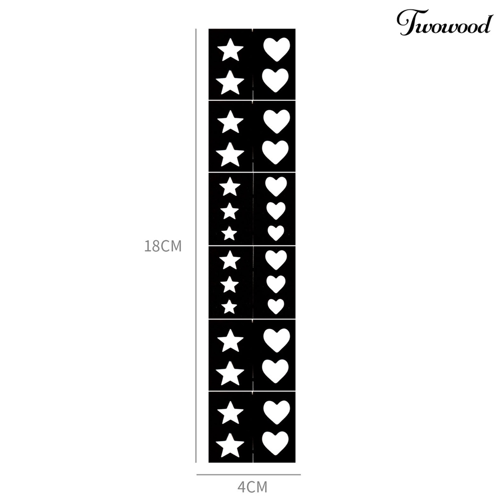 Twowood Stiker Kuku Motif Hati / Bintang Untuk Nail Art DIY