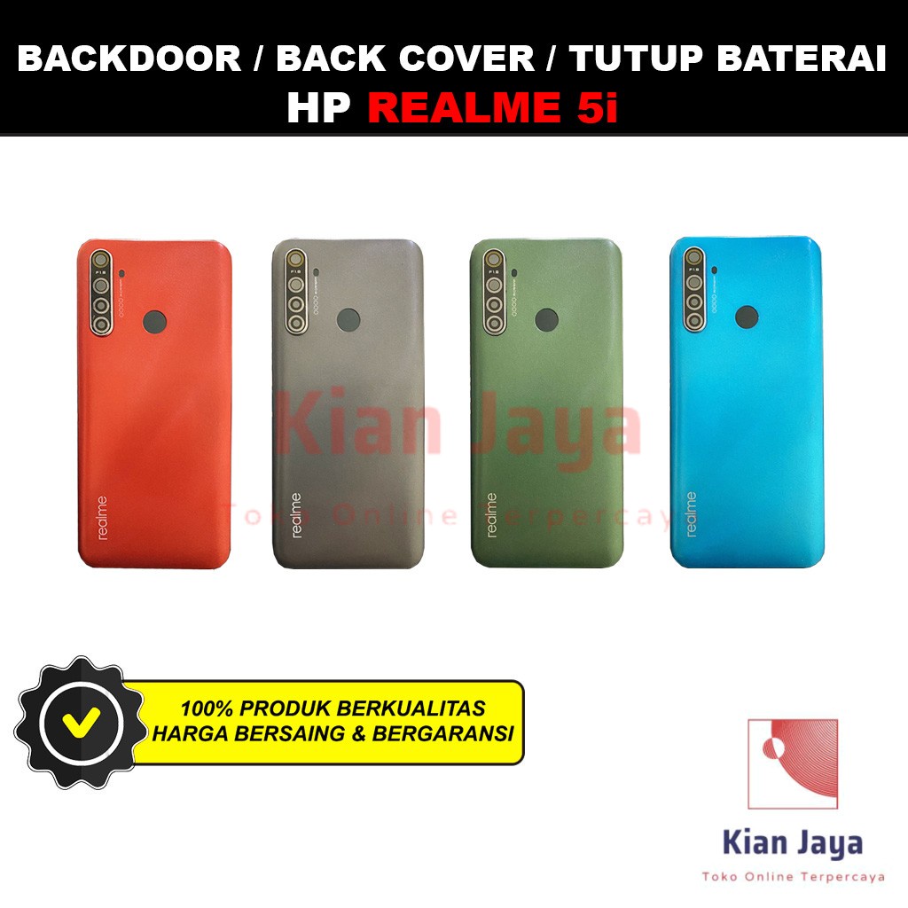 Backdoor Realme 5i Back Cover Tutup Belakang Baterai Cassing Casing Backcase Original