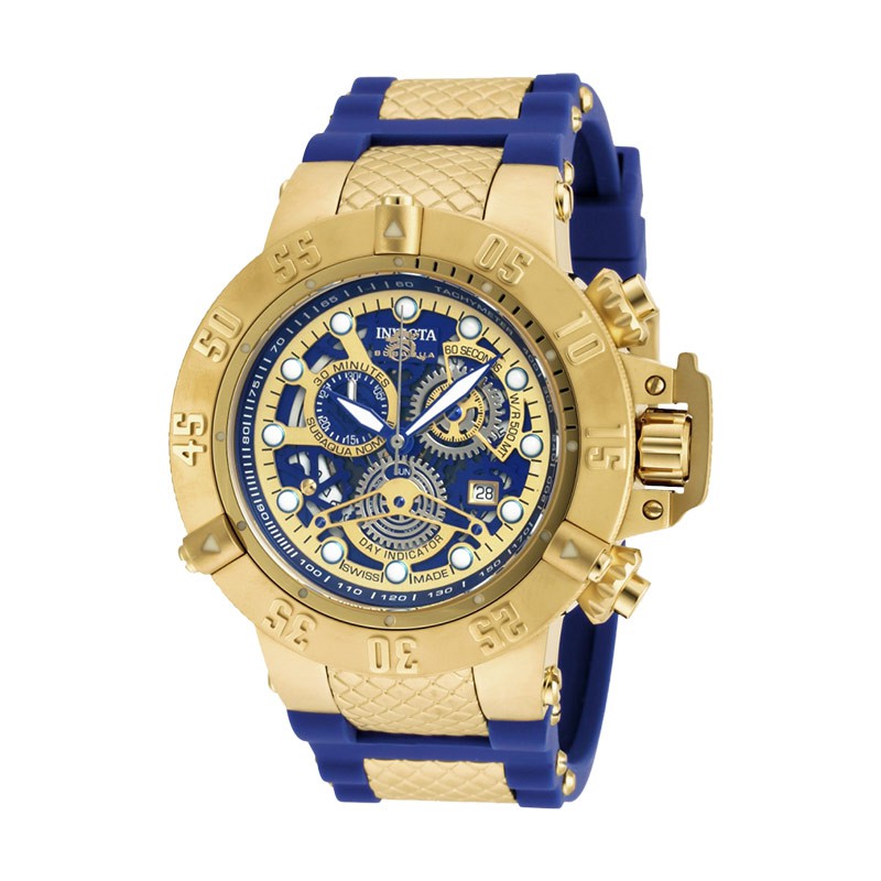 Jam Tangan Pria INVICTA Subaqua Noma III 18527 Chronograph Blue Skeleton Dial