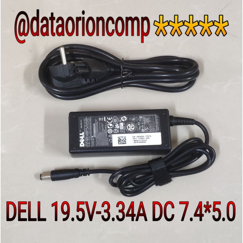 Adaptor Charger Dell 19.5V 3.34A DC 7.4*5.0 mm Jarum for Dell Inspiron 14 3000 3421 3442 5000 5421 5423