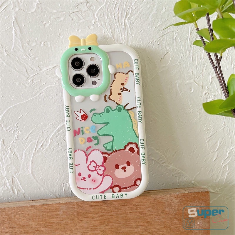 Casing Oppo A17 A95 A15 A17K A96 A12 A57 2022 A3s A5s A7 A74 A94 A92 A16 A54 A16K A1K A15s A55 A31 A5 Az A16 A35 Az A 6s Motif Kartun Monster Bear