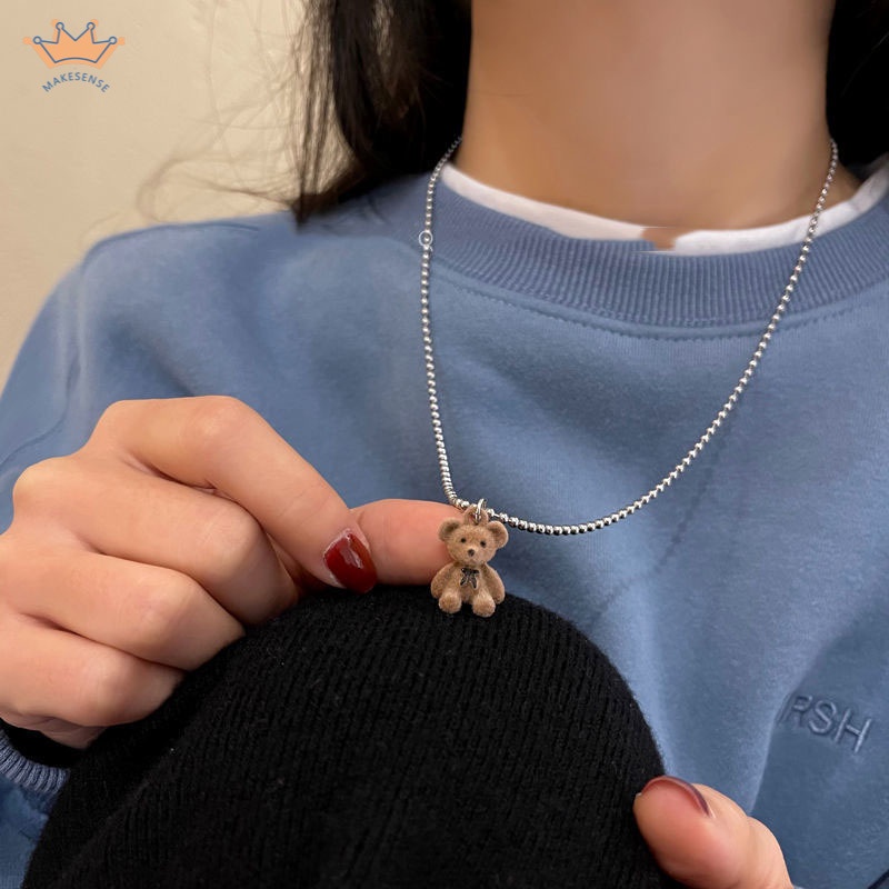 Kalung Rantai Klavikula Dengan Liontin Untuk Sweater MK