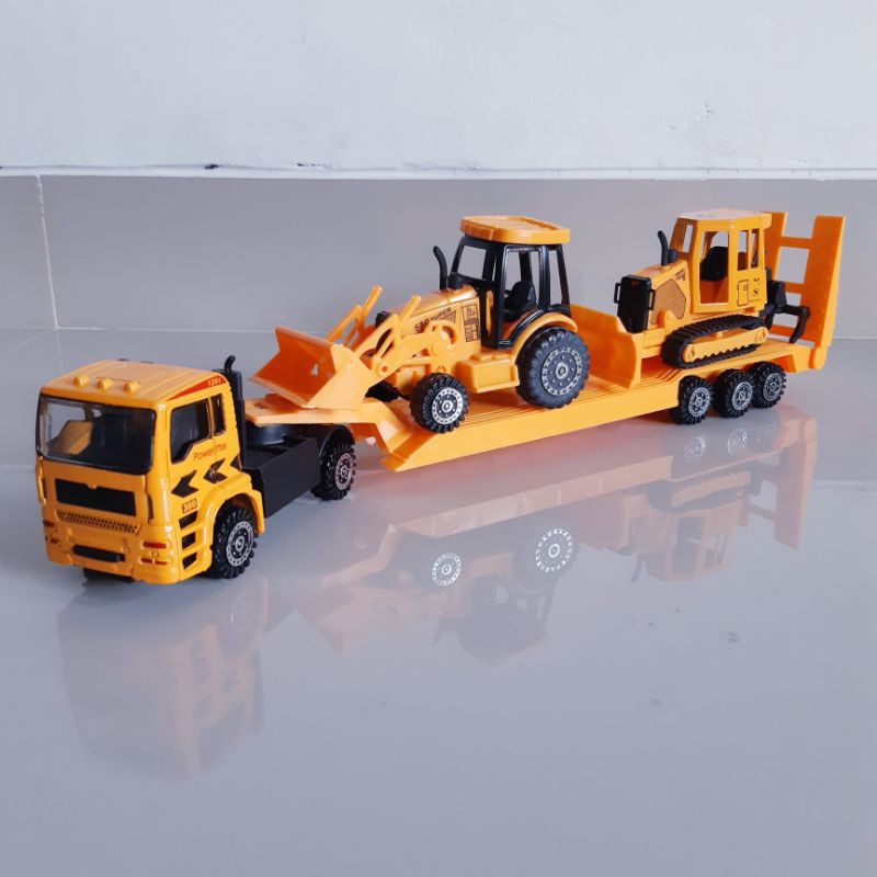 Diecast Set Contruction Alloy Mainan Miniatur Truck Buldozer Traktor