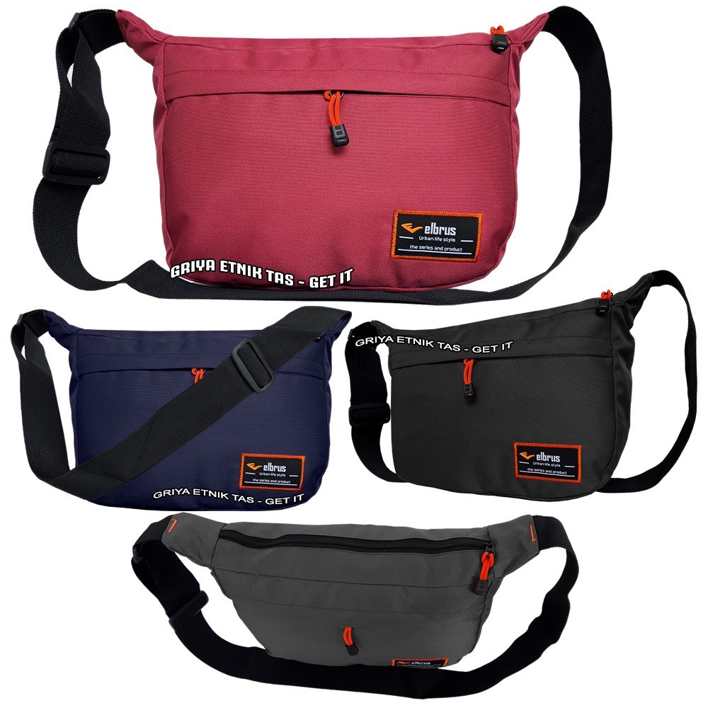 Tas Selempang Pria Elbrus Polos - Tas Slempang Cowo Sekolah - Slingbag Pria Terbaru Murah