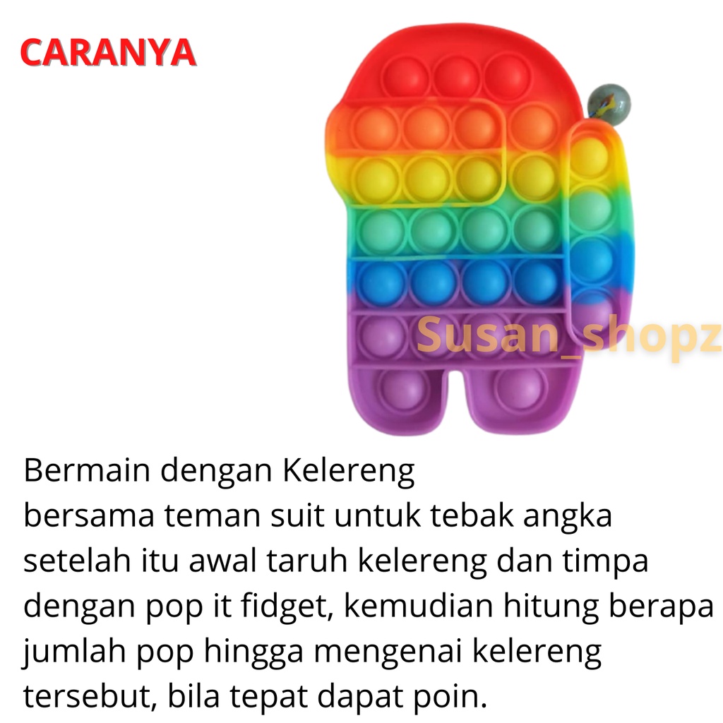 Pelangi Pop It Fidget Push Penghilang Stress dan Mepertajam  Sensorik Anak-162gr-3