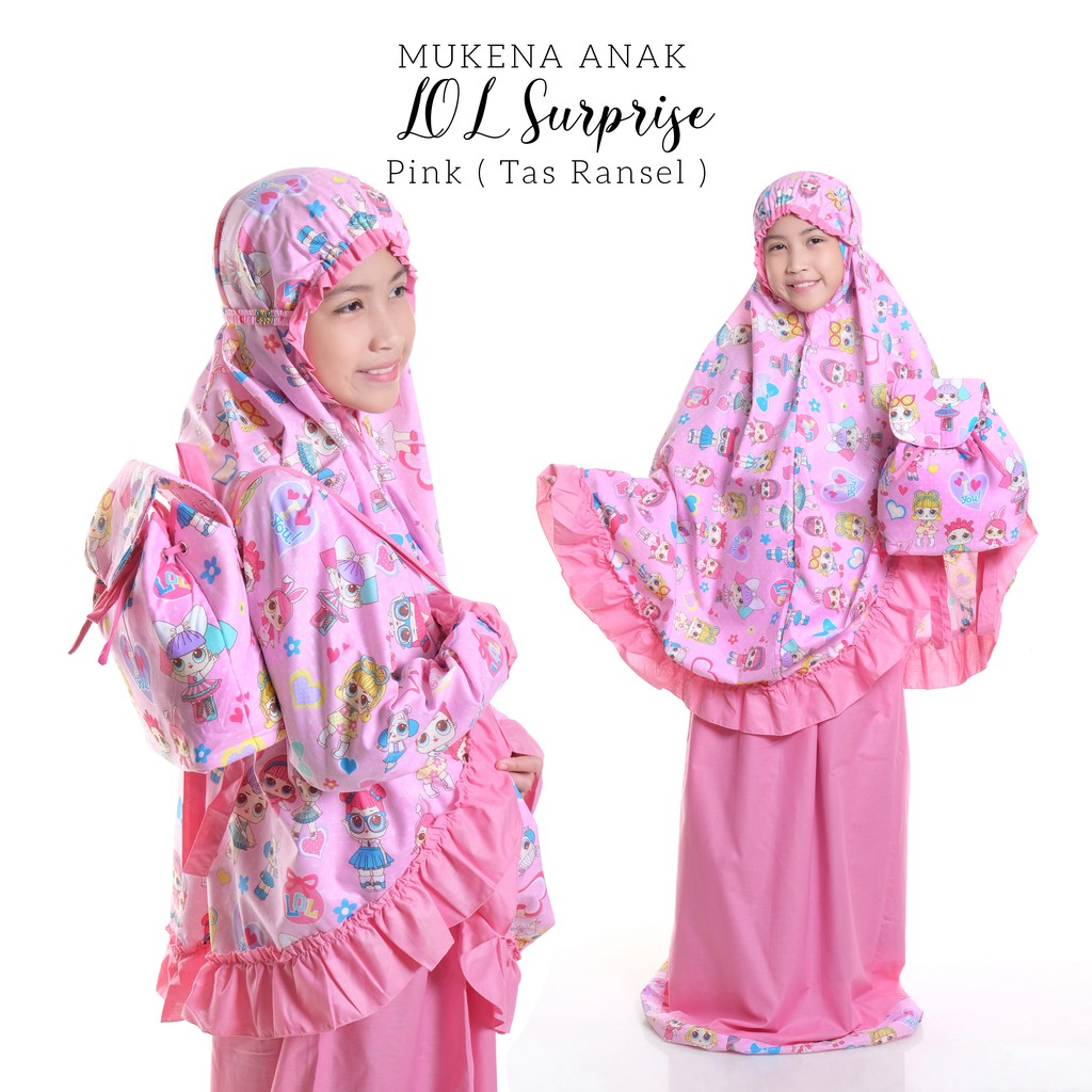 MUKENA BALI TASIK - MUKENA ANAK KATUN LOL SURPRISE TAS BULAT &amp; TAS RANSEL