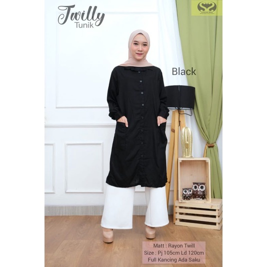 PROMO TWILLY TUNIK/ATASAN WANITA  RAYON TWILL LD 100,110,120