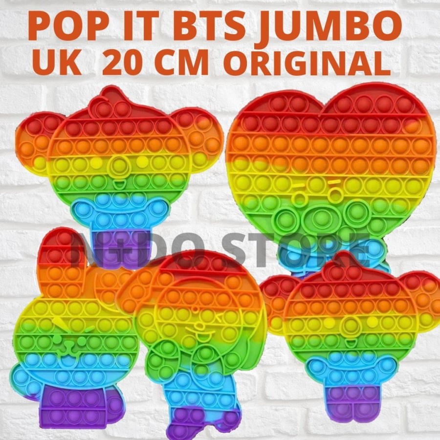 Pop It Jumbo FIDGET TOY Mainan Anak Karakter BTS Rainbow Ukuran 20 cm - TATA RAINBOW