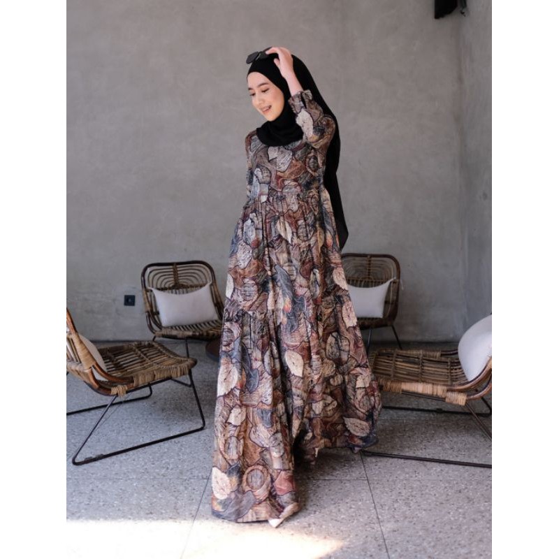 Amara Dress Motif Code Leaf Lilac XL