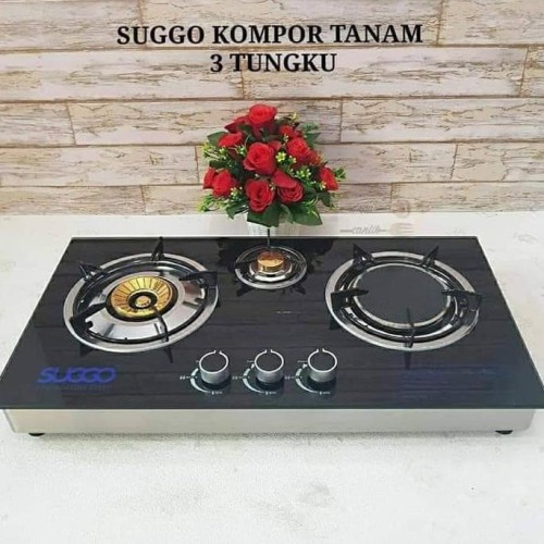 KOMPOR TANAM GAS SUGGO SG 301 KOMPOR KACA TANAM KOMPOR 3 TUNGKU