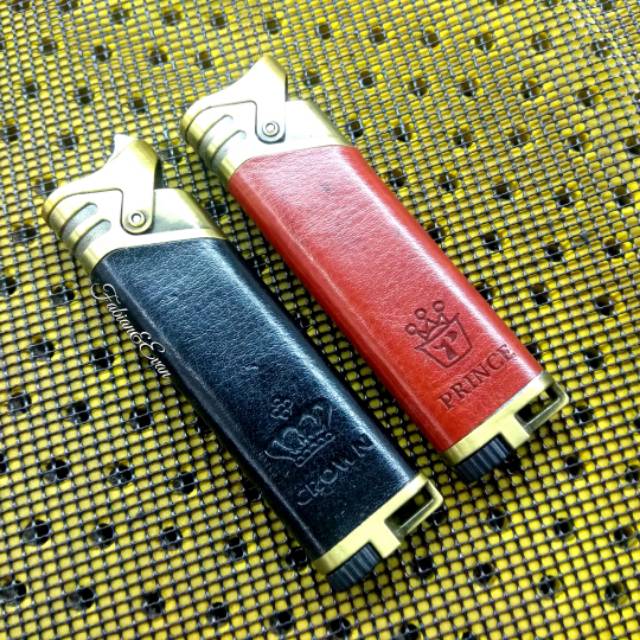 Korek api gas las slim kulit crown prince