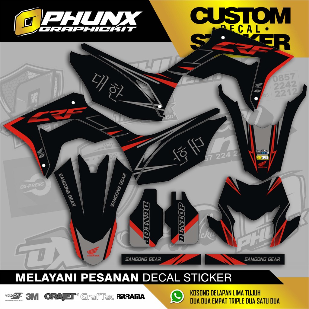 Stiker Decal Custom crf 150 L motocross sticker sticker variasi sticker stiker trail adventure (17)