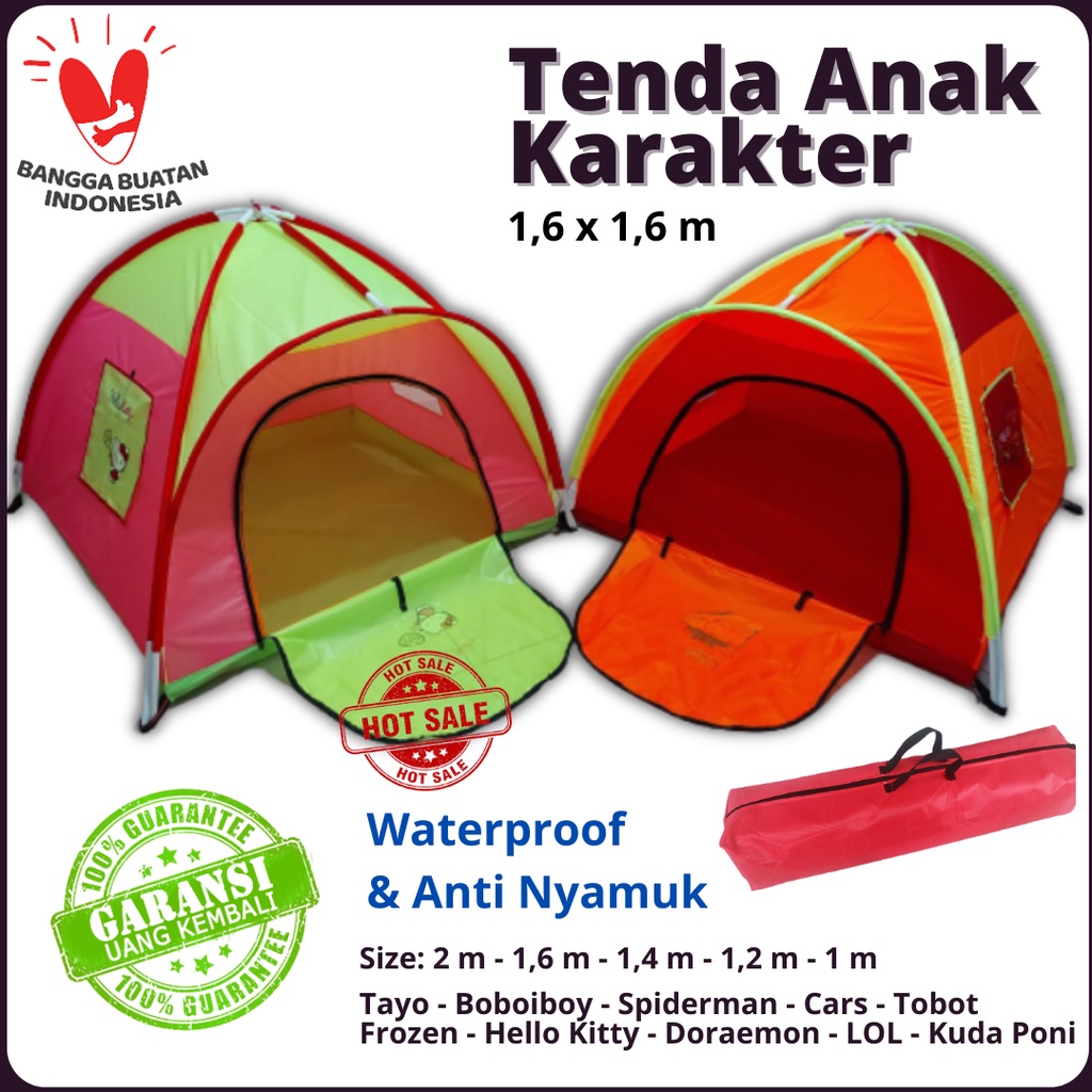 COD TENDA ANAK KARAKTER TERMURAH _ TENDA CAMPING _ TENDA MAINAN ANAK UKURAN 160X160 CM