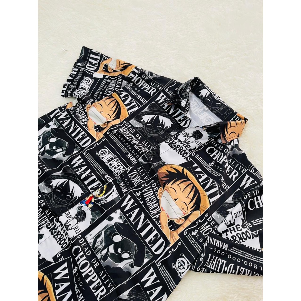 Kemeja Onepiece Wanted Fullprint Anime Manga Premium Unisex