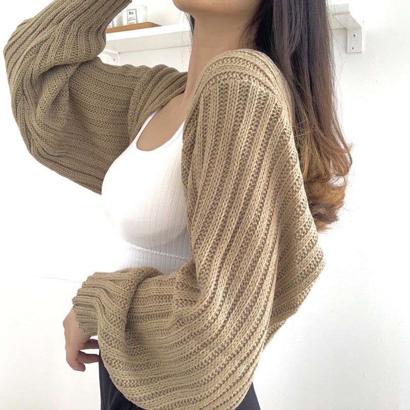 FLASH SALE✅!!! Liam Oversize Crop Cardigan / Balero / Outer Knit Premium / Crop Cardi-CREAM