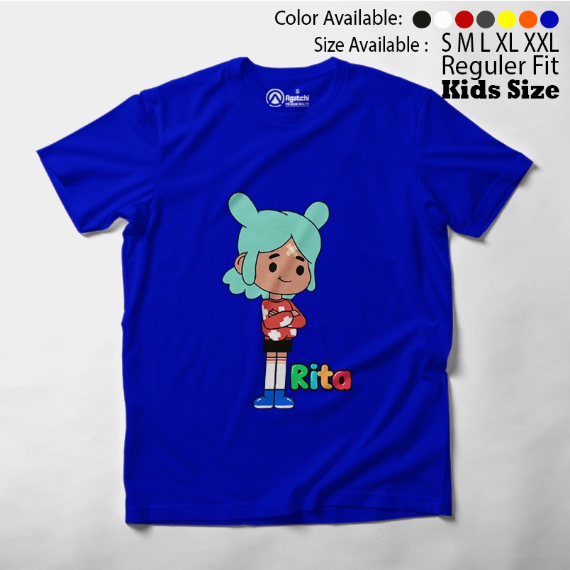 Baju Kaos Atasan Anak Laki-Laki Perempuan Toca Boca World Life Game Anak