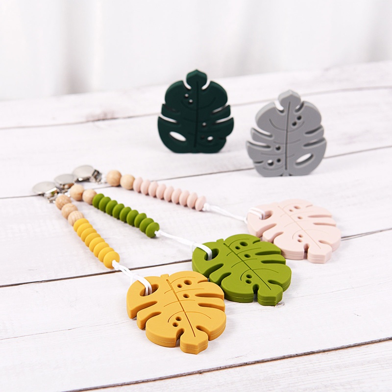 Mary Mainan Teether Bentuk Daun Bahan Silikon Food Grade Untuk Bayi