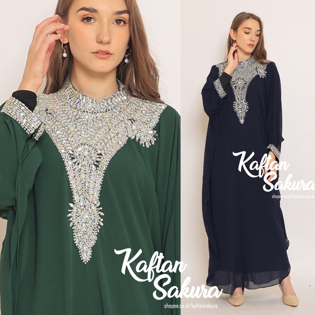 GAMIS MAXI DRESS/ GAMIS JUMBO all size muat sampai XXL ORIGINAL BY KAFTAN SAKURA/ GAMIS DENGAN aksesoris PAYET TERBARU untuk pesta lebaran