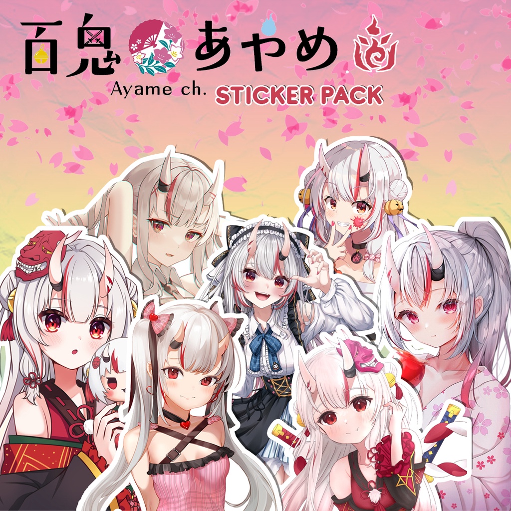 Sticker Pack Ayame Nakiri Hololive Vtuber / Stiker Pack Anime
