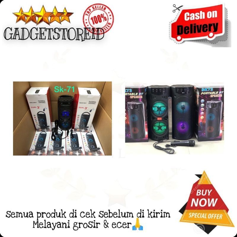 GG - Speaker Bluetooth Mic Sk-72 / SK 73 Karoke Portabel High Power Free Mic SK72 / SK73 / SK71