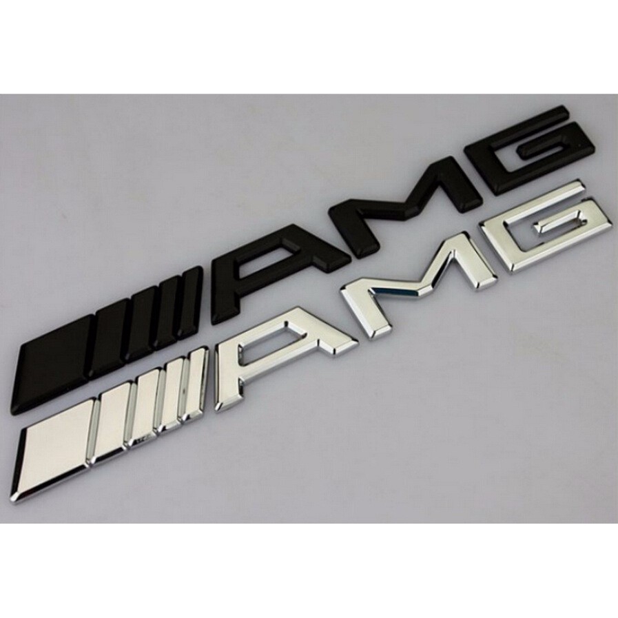 Stiker Logo AMG 3D Bahan Metal Untuk Mercedes C-Class E-Class C63