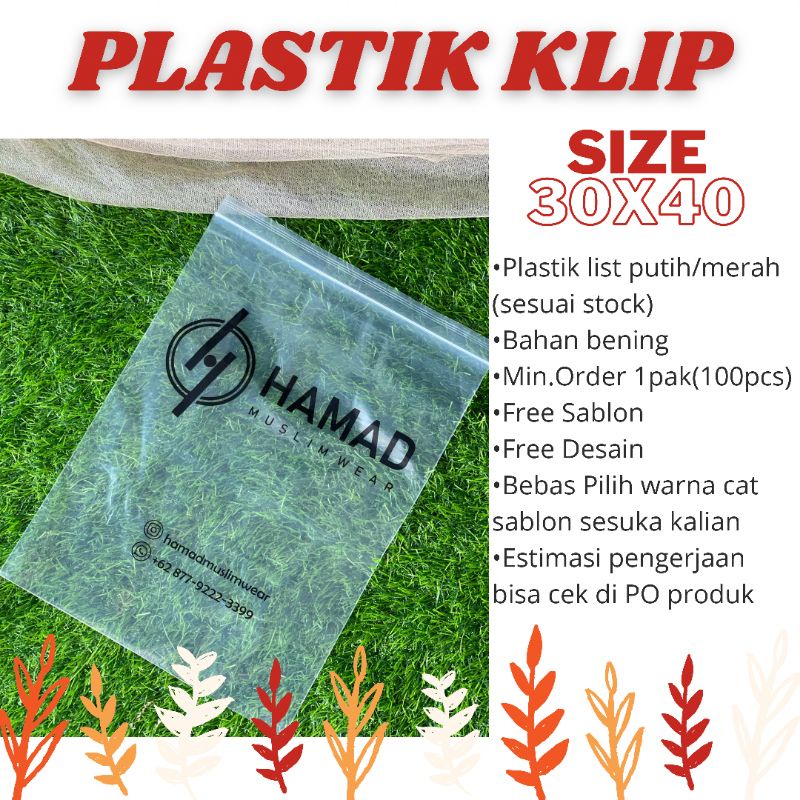 

PLASTIK KLIP BENING FREE SABLON / FREE CUSTOM DESAIN