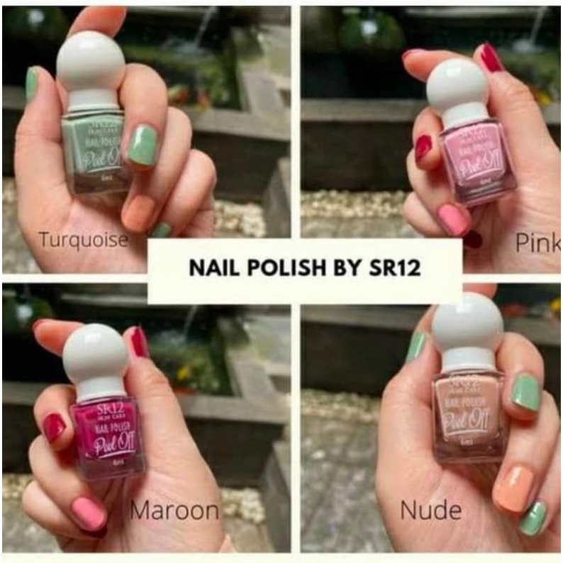 NAIL POLISH PEEL OFF SR12 / NAIL POLISH SR12 / KUTEK SR12 / KUTEK HALAL KERING 2 MENIT / MUDAH DIKELUPAS WATER