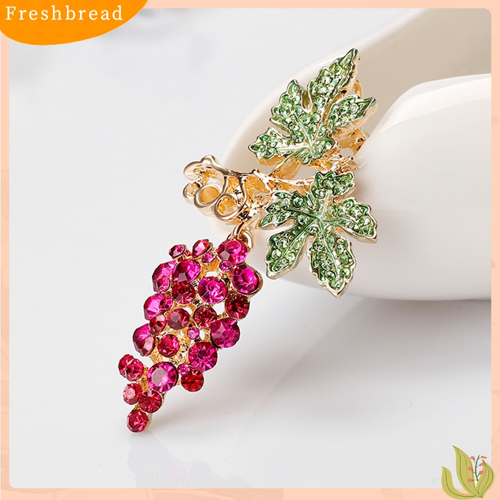 [ TERLARIS]Women Fashion Multicolor Rhinestone Grape Fruit Brooch Pin Evening Party Jewelry