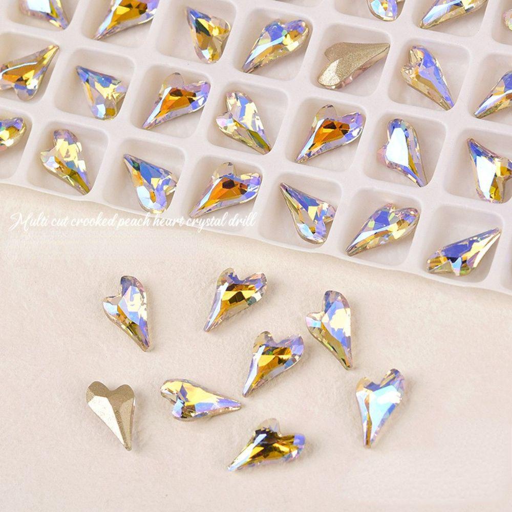 AUGUSTINA Agustina Kristal Pesona Kuku Bengkok Flash Nail Rhinestones Kuku Salon Kuku Manikur Aksesoris DIY Bahan Kuku 3D Nail Charms