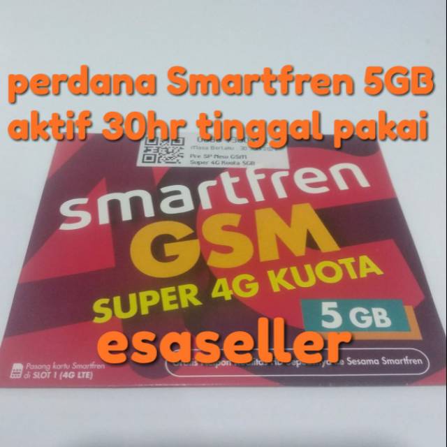 Kartu perdana Smartfren kuota 5gb 4g plus