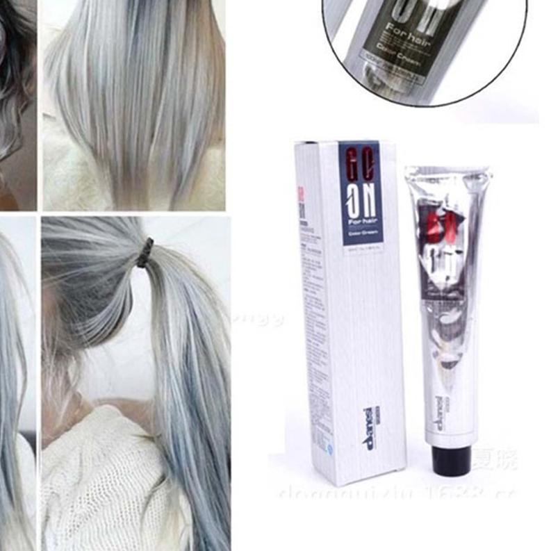 ➹ 100ml Krim Pewarna Rambut Permanen Natural Warna Abu-Abu Muda - Cat Rambut Abu Abu Grey HAIR ✤