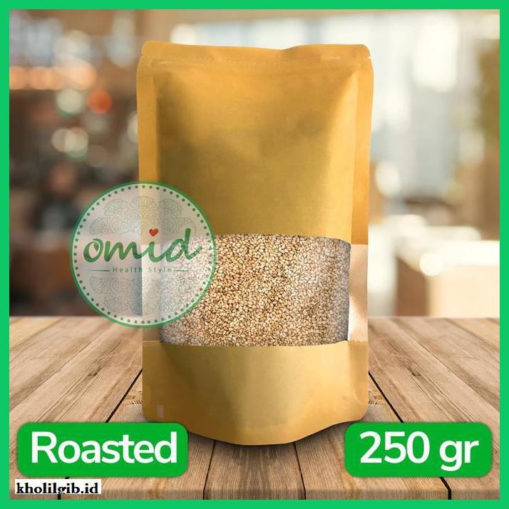 

Makanan-Kering- Organic White Roasted Sesame Seeds (Biji Wijen Putih Panggang) 250Gr -Aneka.
