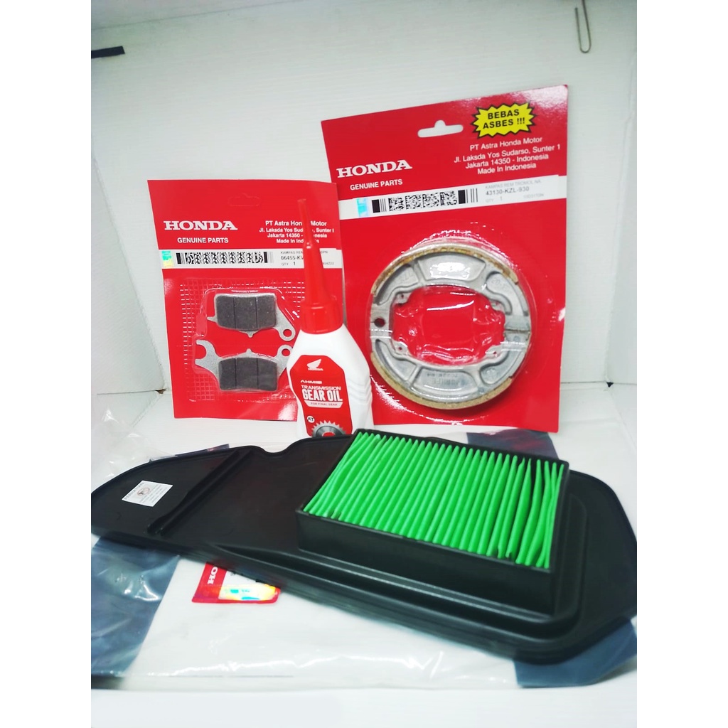 Paket servis oli gardan + filter udra Vario 125 Techno KZR Vario 125 OLD  + kampas rem depn dan belakang