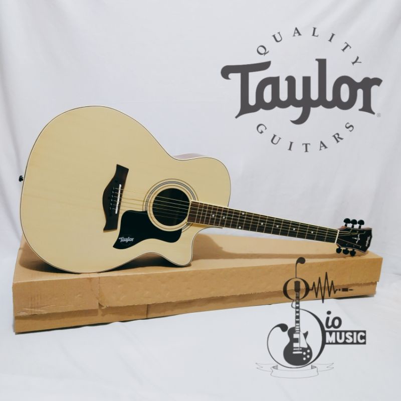 gitar taylor tanam besi akustik elektrik full meranti Highquality Terbaru paket lengkap