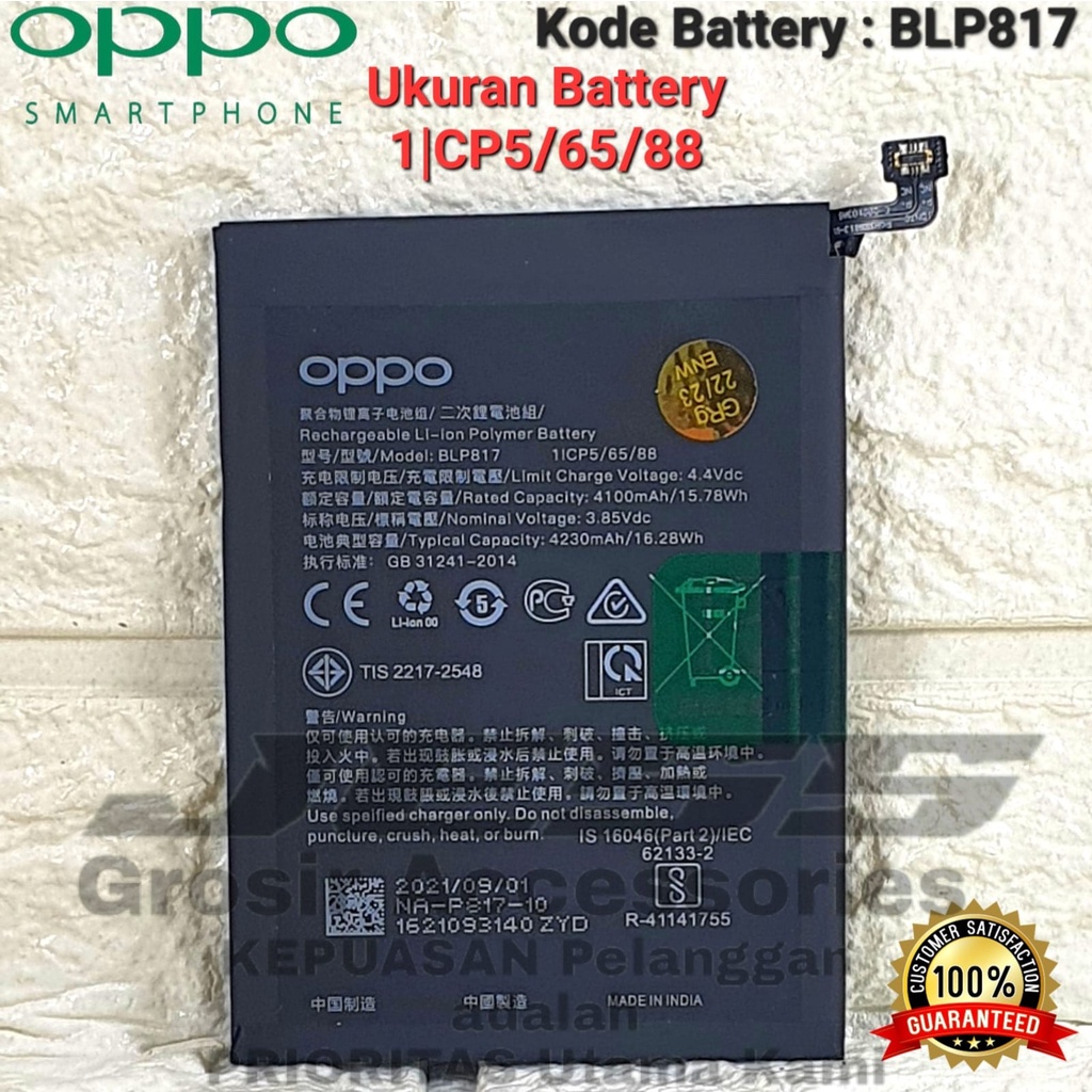 Baterai Battery Original BLP817 BLP-817 For tipe OPPO A15 - CPH2185 OPPO A15S - CPH2179