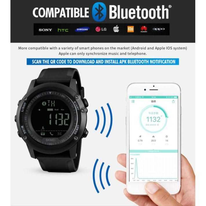 SKMEI Jam Tangan Olahraga Smartwatch Bluetooth JT 65 Jam Tangan Waterproof Terbaru Unik Multifungsi