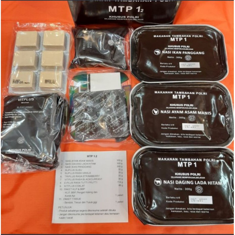 

Ransum makanan Tambahan Polri MTP 1-5 Makanan Polri Siap Saji enak awet kenyang