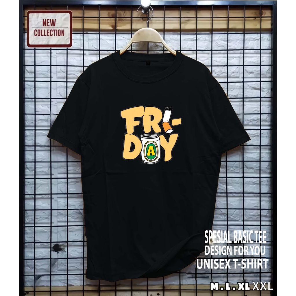 KAOS DISTRO MOTIF FRIDAY TENGAH / BAJU PRIA  / KAOS PRIA / BAJU WANITA  / KAOS WANITA / PAKAIAN MURAH / PAKAIAN PRIA  / ATASAN  / POLOS / T SHIRT