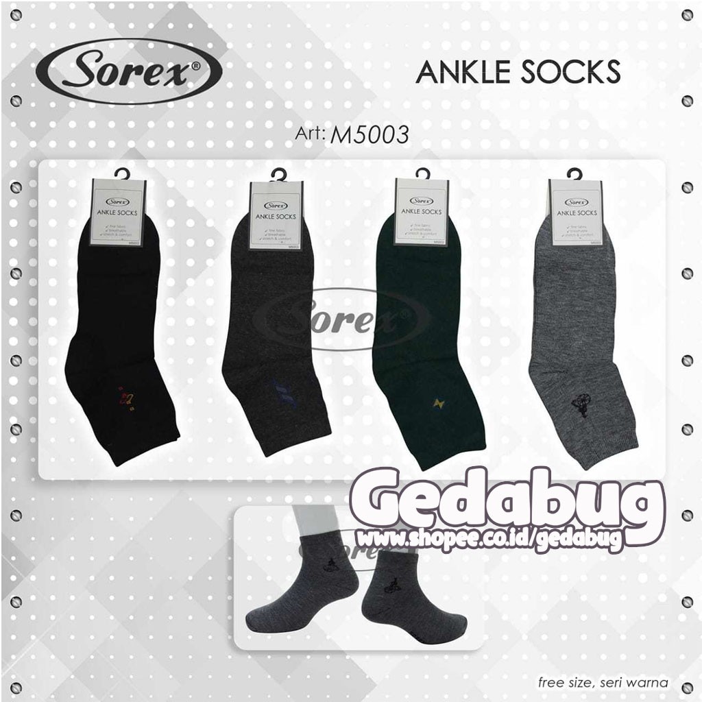 Kaos Kaki Pria / Laki laki Ankle Socks Sorex M 5003 | Gedabug