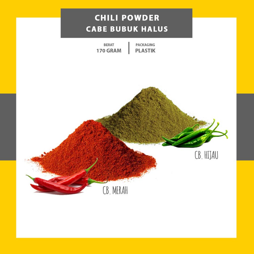 

CABE BUBUK ASLI 100GR - CABE BUBUK MERAH - CABE BUBUK HIJAU - CABE TABUR BUMBU RUJAK - CHILI POWDER