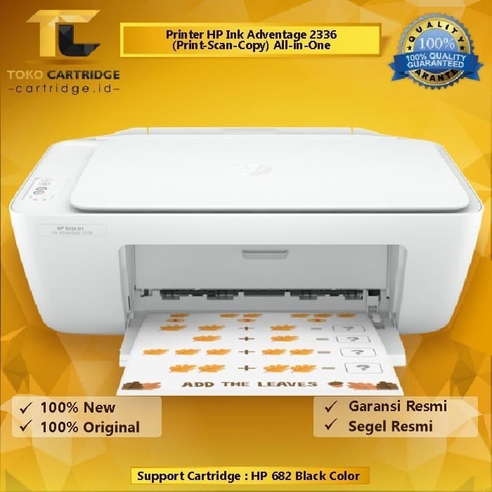 Printer Inkjet HP 2336 RESMI Print Scan Copy All in One include Cartridge 682 Pengganti HP 2135 New