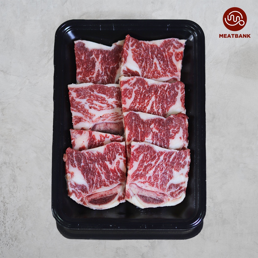 

MEATBANK PRIME BONE IN KARUBI Yakiniku Galbi Shortribs BBQ beef wagyu