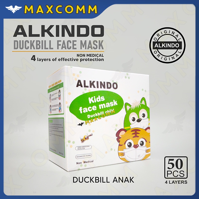 Masker Alkindo Duckbill Anak Non Medis Masker Sekali Pakai 4 Ply