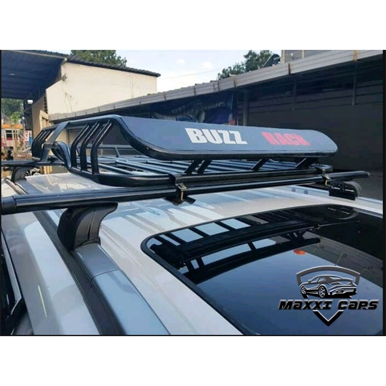 Paket Cross Bar Jepit Roof Rail Platinum + Buzz Rack All New Pajero 2021 MC