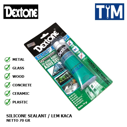 DEXTONE Silicone Sealant 70 gr / Lem Kaca / Rubber Sealant 70 gr