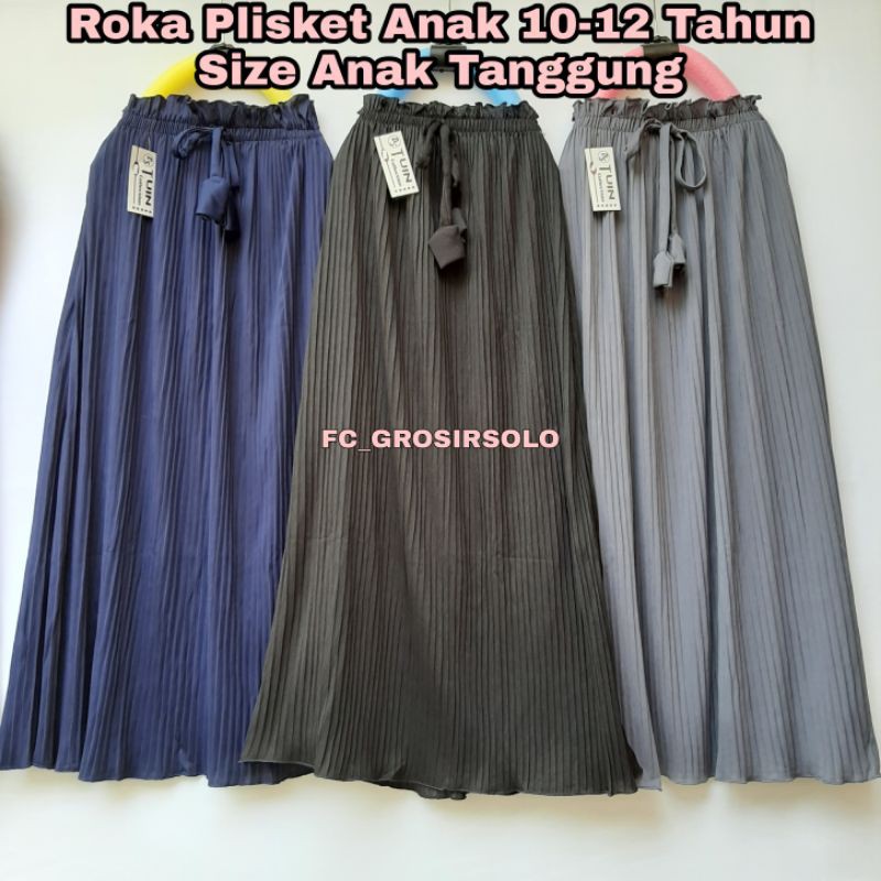 Rok Anak plisket size Tanggung Untuk anak 10-12 tahun // bahan jersey hyged
